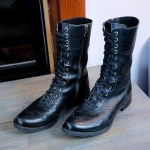 Timberland Boots, Black Leather, Womens Size 9